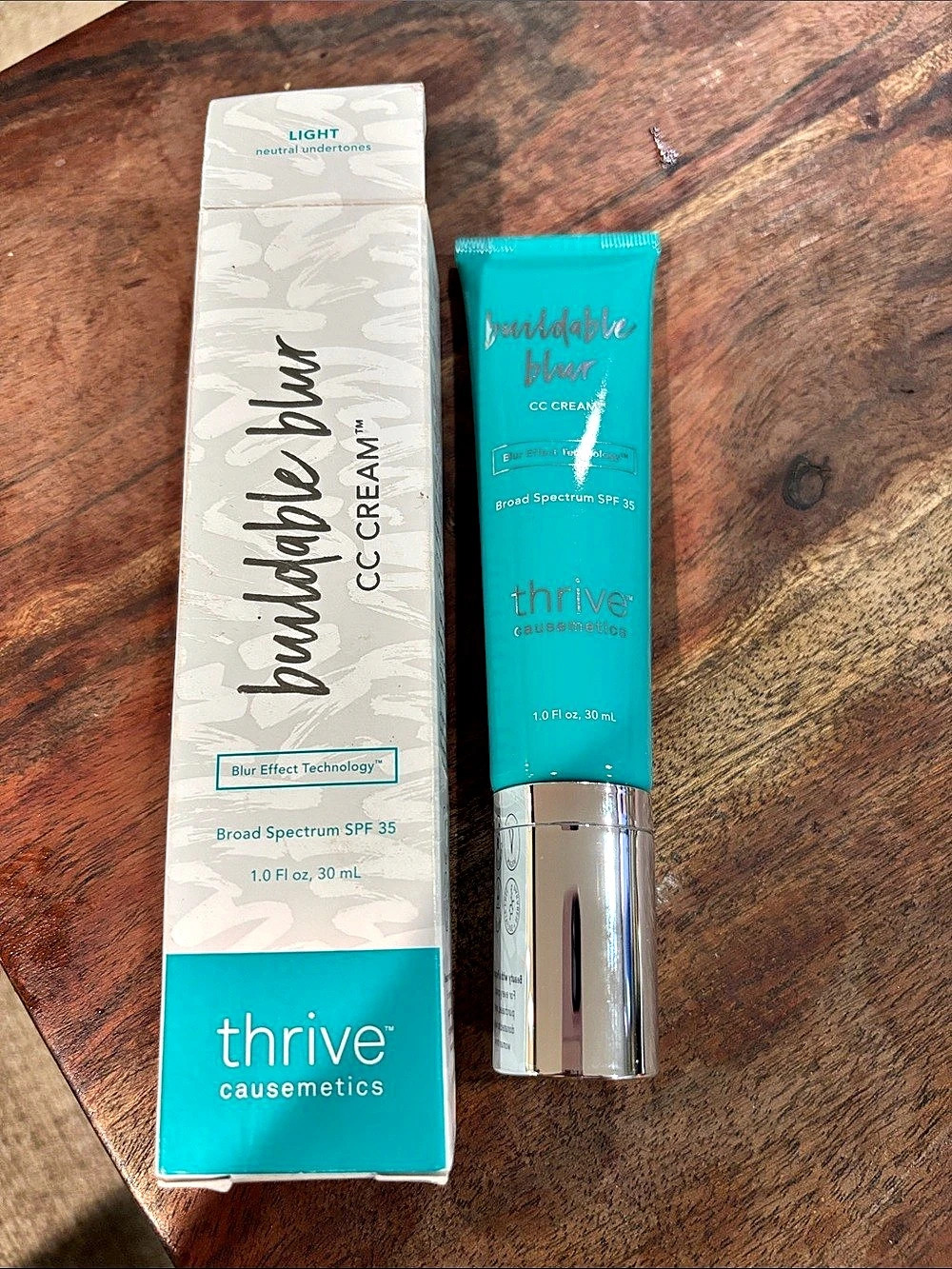 Thrive cosmetics buildable blur CC cream Light CC Cream SPF 35 NWT